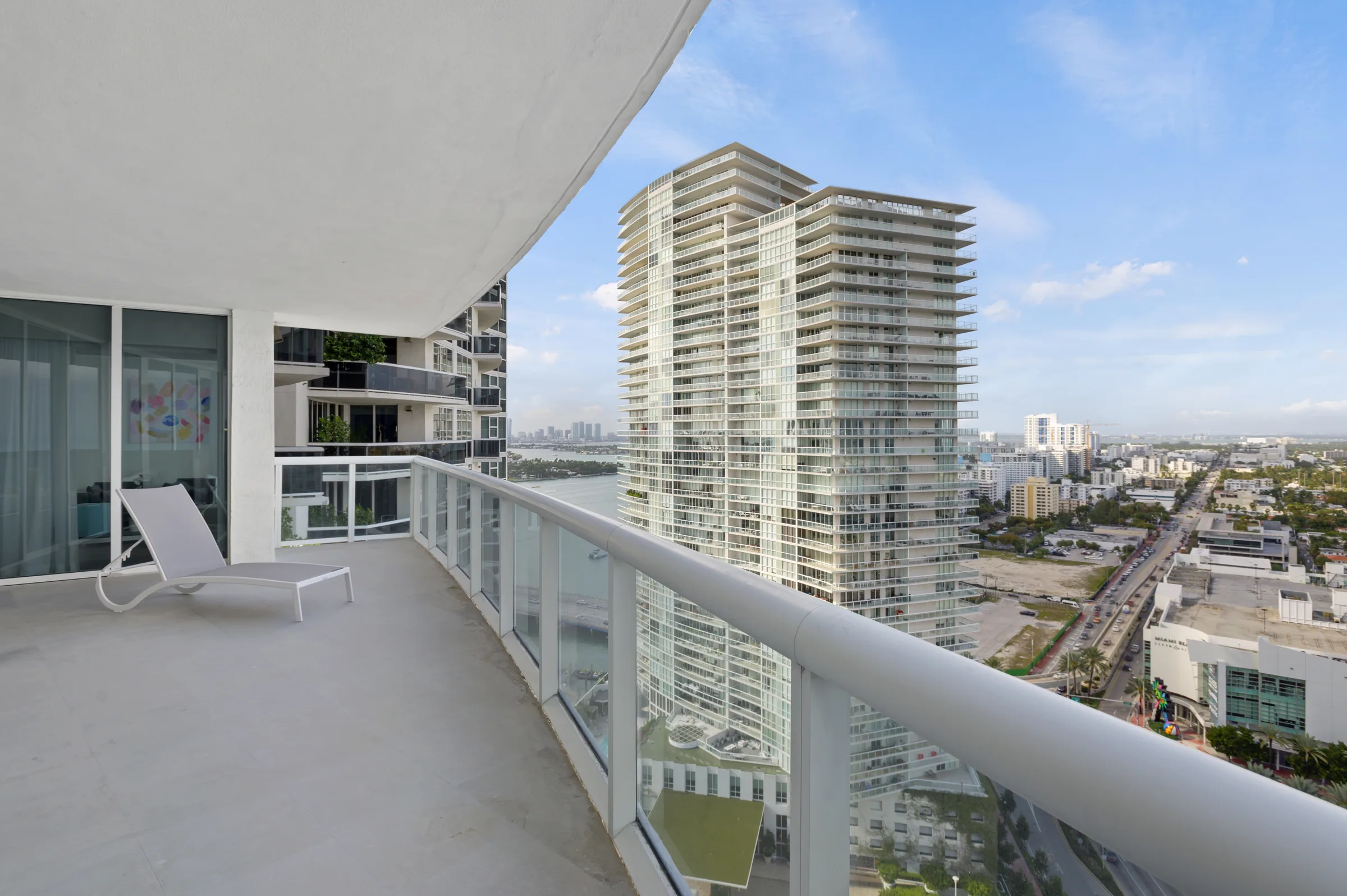 South Florida luxury balcony with ocean view